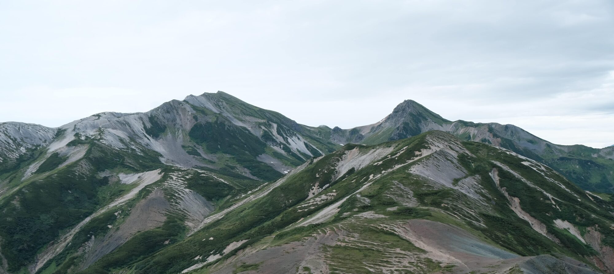 ①白馬岳と旭岳
